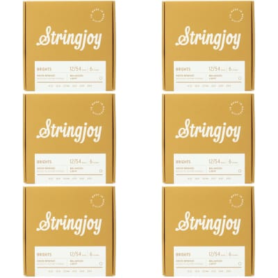 Stringjoy Brights Bronze Acoustic Guitar Strings - Light Gauge (6-Pack) for sale