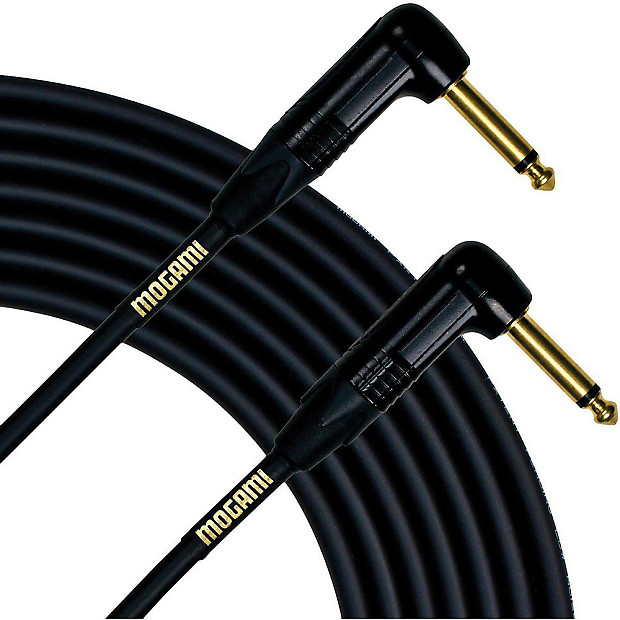 Mogami Gold Instrument-10RR 1/4" TS Right-Angle to Right-Angle Instrument Cable - 10' image 1