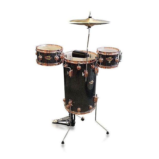 Trixon Elite Cocktail Drum Kit Black Sparkle with Copper Hardware Black Sparkle Copper