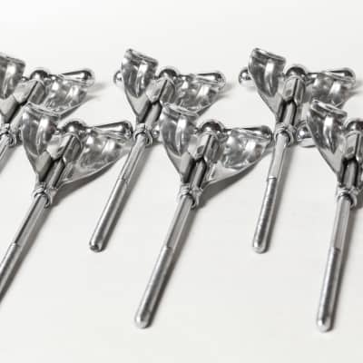 (10) Ludwig Bass Drum Tension Rods & Claws, Faucet Style Handles, 5.25"  Rods - 1960's image 10