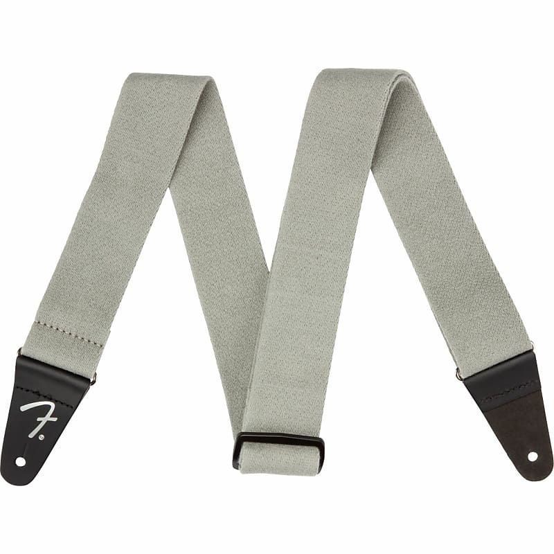 Fender SuperSoft Guitar Strap with Leather End Tabs, Grey image 1