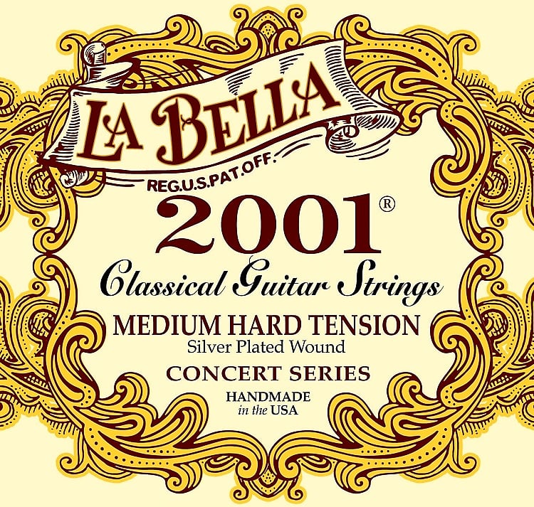 La Bella 2001 Silver-Plated Wound Classical Guitar Strings - Medium-hard Tension image 1