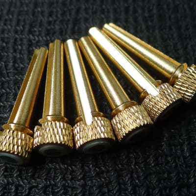 Gold Brass Guitar Bridge Pins Abalone Top image 2