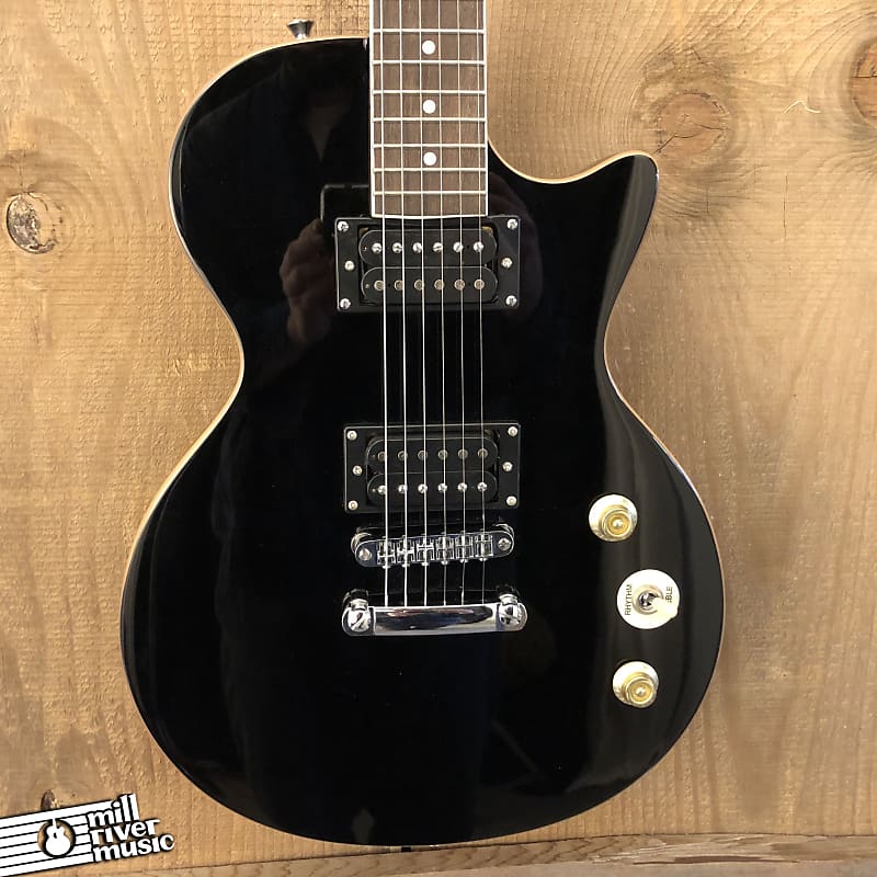 Donner DLP-124 Singlecut Electric Guitar Black w/ Gig Bag & Strap
