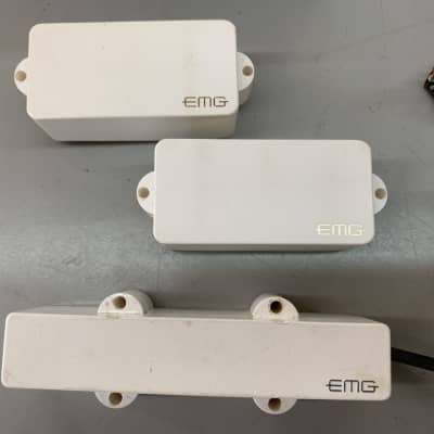 EMG P-J Bass Pickups White | Reverb