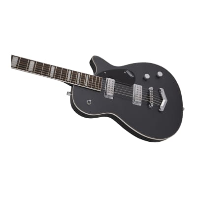 Gretsch G5260 Electromatic Jet Baritone Solid Body 6-String Electric Guitar with V-Stoptail, 12-Inch Laurel Fingerboard, and Bolt-On Maple Neck (Right-Handed, London Grey) image 5