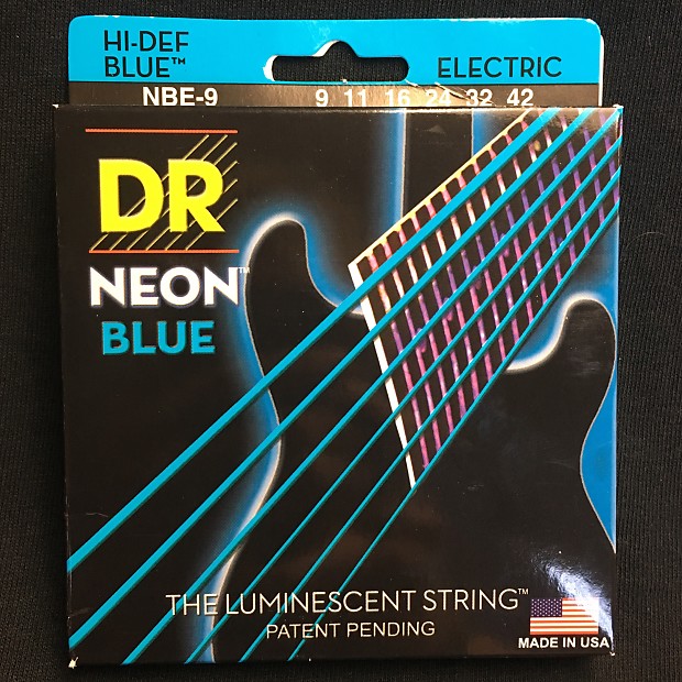 DR NBE-9 Hi-Def Coated Neon Electric Guitar Strings - Light (9-42) image 1