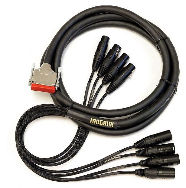Mogami Gold AES/EBU DB-25 to 4 XLR Male/4 XLR Female Digital Audio Cable - 10' image 1