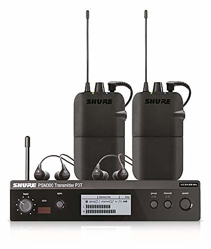 Shure PSM300 P3TR112TW Wireless in-Ear Personal Monitoring System with SE112 Earphones, Twinpack - G20 Band  			