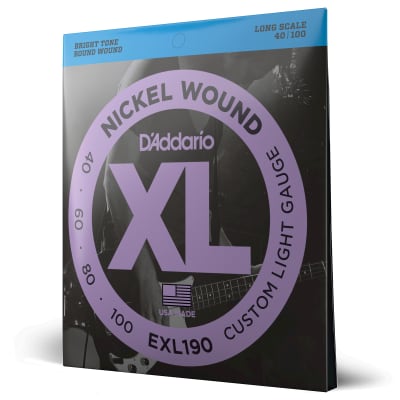Mint D'Addario EXL190 Nickel Wound Custom Long Scale Light Bass Strings (40-100) image 6