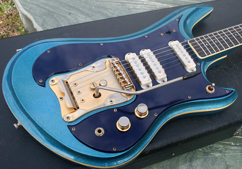 late '60 Guyatone LG350-T DX Sharp Five Japan Vintage Guitar - Blue  Sparkle+OHSC