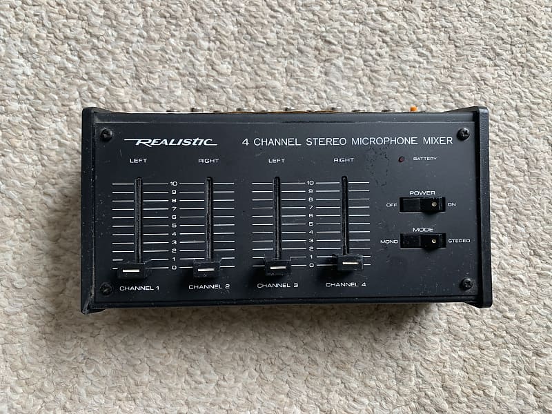 Realistic 4 Channel Stereo Microphone Mixer 32-1105A Black | Reverb