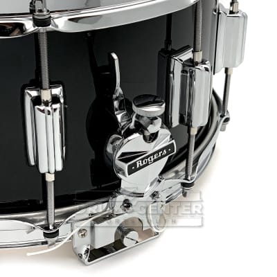 Rogers Dyna-sonic Wood Shell Snare Drum 14x6.5 Black Lacquer image 3