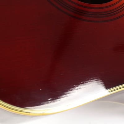 Morris MD507 Solid Top Mahogany Cherry Sunburst Acoustic Guitar image 14