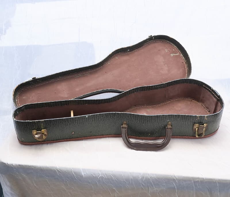 1950s UKE Ukulele Chipboard Case Vintage Brown Alligator Reverb