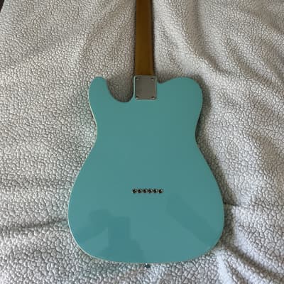 Banning Guitars Telecaster 2015 - mint green with white pick guard and double binding image 2
