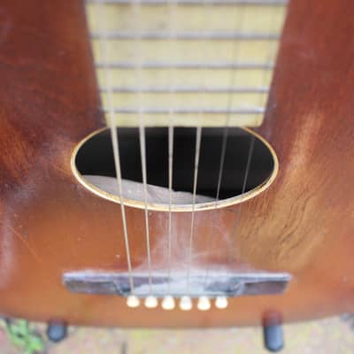 Vintage 1920s-30s May Bell Acoustic Parlor Guitar MOTS Faux Pearl Fretboard Regal Harmony image 13