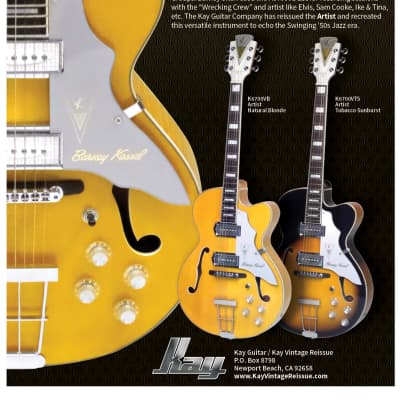 Kay Reissue Collector's  Barney Kessel Signature  "Artist" Electric FREE $250 Case image 8