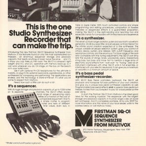 Firstman SQ-1 Synthesizer/Step Sequencer 1981 image 10