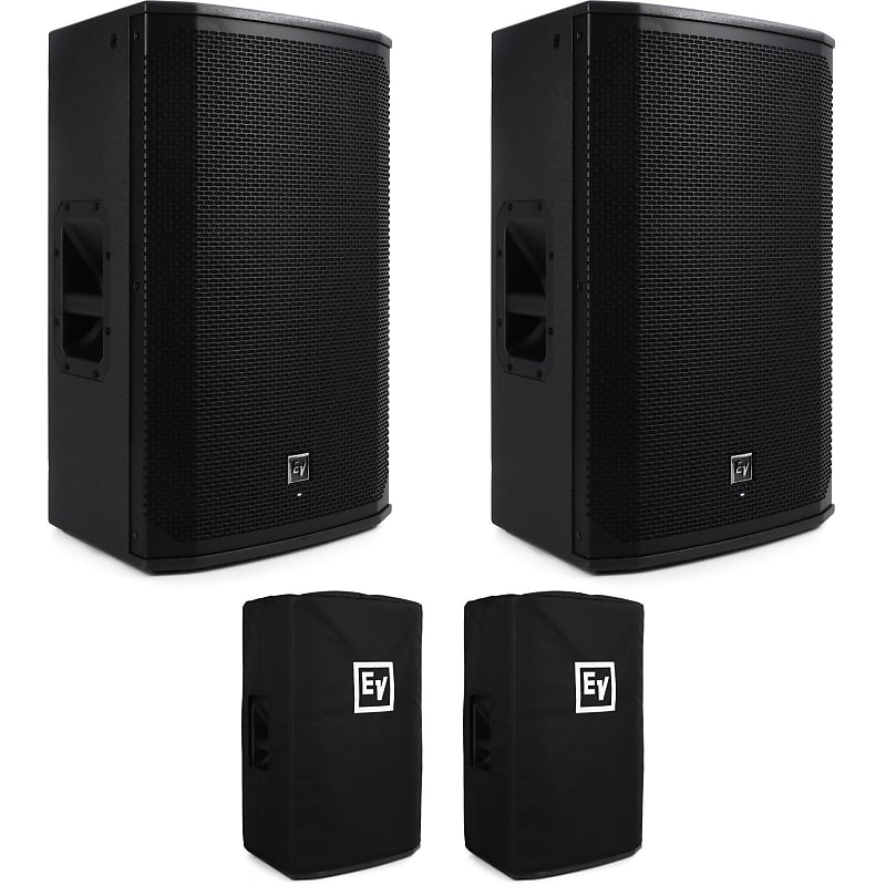 Electro-Voice EKX-15P 500-watt 15-inch Powered Speaker Pair with Covers  Bundle