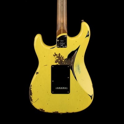 Fender Custom Shop Empire 67 Super Stratocaster Heavy Relic - Graffiti Yellow over Black #12017 image 4