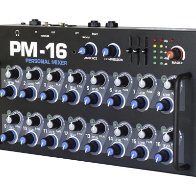 Elite Core PM-16 16 Channel Personal Monitor Mixer w/ Ambient Mic and EtherCon image 3