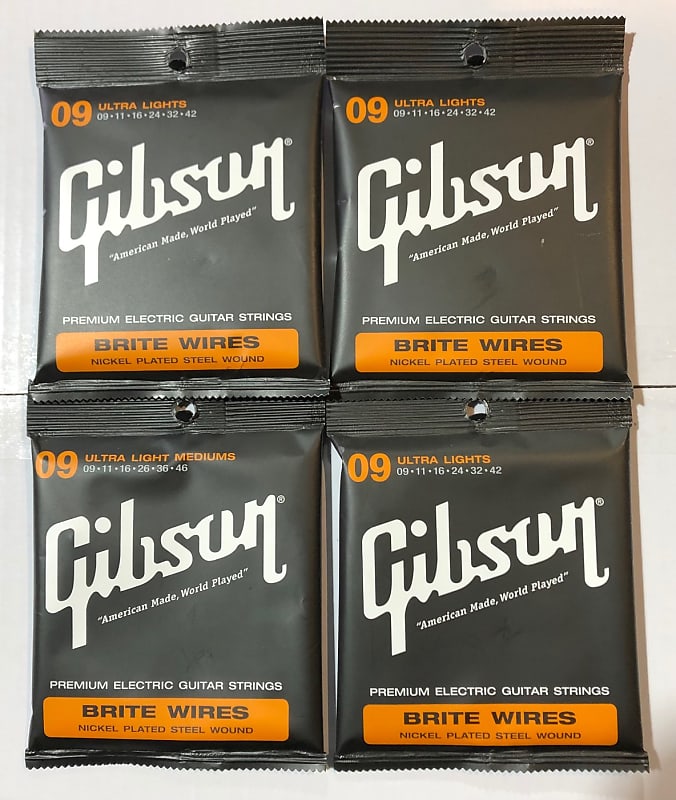 Gibson Brite Wires Electric Guitar Strings Ultra Light 9-42 4 SETS image 1