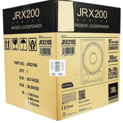 JBL Pro JRX218S 1,400 Watt 18" Inch Compact Passive Subwoofer DJ Sub image 3