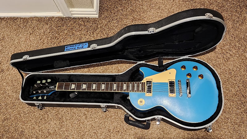 Epiphone Les Paul Deluxe 2000 - Baby Blue Sparkle, Like New with Hard Case! image 1
