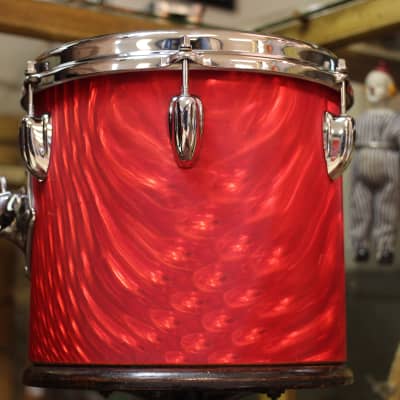 1966 Slingerland 'Modern Combo' in Red Satin Flame 14x18 14x16 9x13 9x10 image 7