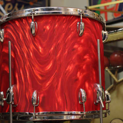 1966 Slingerland 'Modern Combo' in Red Satin Flame 14x18 14x16 9x13 9x10 image 16
