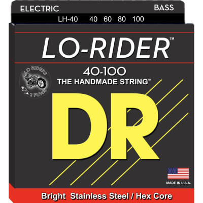 DR Strings LO-RIDER - Stainless Steel Bass Strings: Light 40-100, LH-40