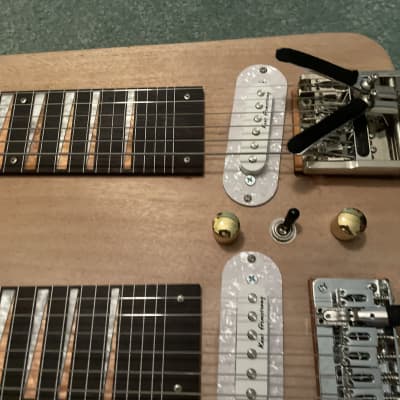 LAP STEEL guitar double neck Mahogany, home assembly open D and C6 with benders image 9