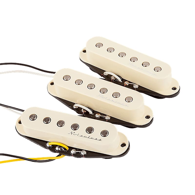 Fender Hot Noiseless Strat/Stratocaster Single Coil Pickups Set (Aged White) image 1