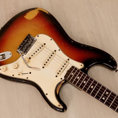 1965 Fender Stratocaster Vintage Electric Guitar Sunburst w/ 1964 Neck Date, Case image 9