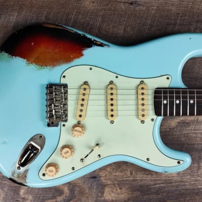 MyDream Partcaster Custom Built - Sonic Blue over Sunburst John Mayer image 3