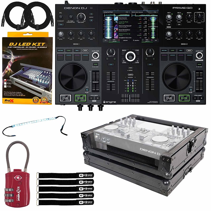 Denon DJ PRIME GO 2-Deck Rechargeable Portable DJ System w Black Flight Case image 1