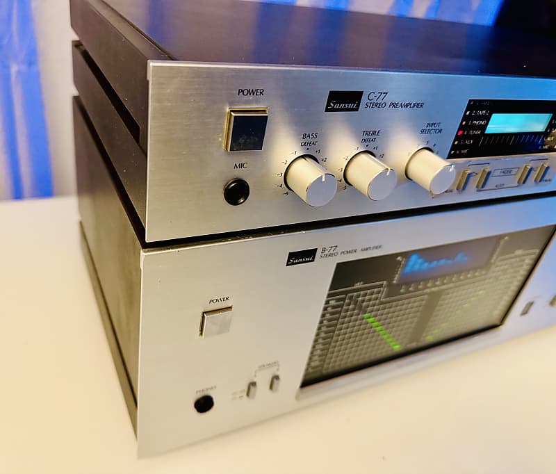 Vintage Sansui ⚡C-77 Pre Amp & B-77 Power Amplifier (60 WPC