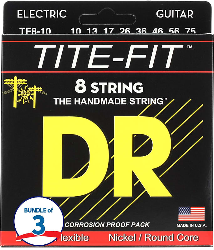 DR Strings TF810 TiteFit Compression Wound 8string Reverb