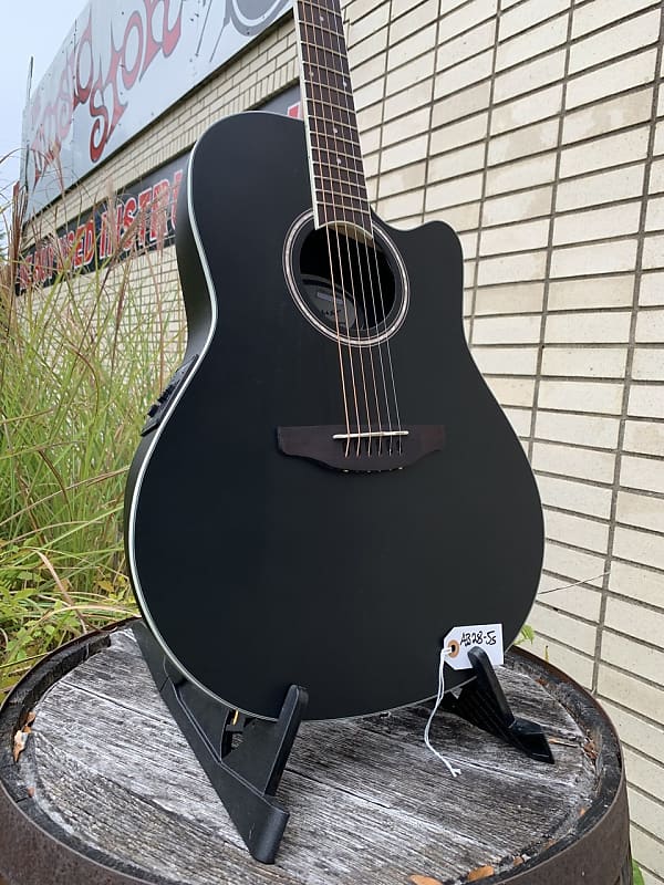 Ovation Applause Acoustic Electric Guitar, Super Shallow Cutaway, Black Satin image 1
