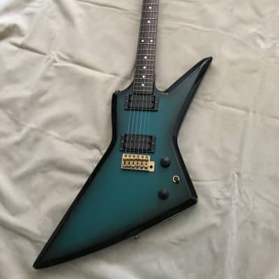 Aria Pro II ZZ Deluxe Japan Explorer Style Guitar 1980's - Blue Black Burst  | Reverb