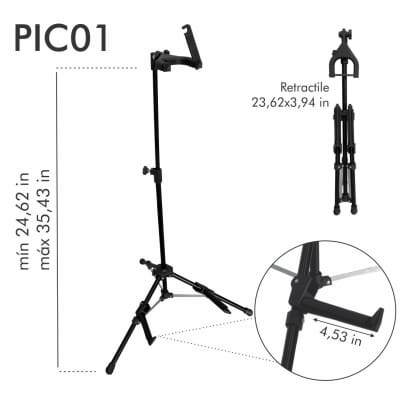 BUNDLE Music Stand for Sheet Music and Tripos Guitar/Violin Stand black image 2