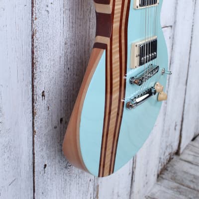 CMG Guitars USA Ashlee Electric Guitar Bubba Blue Stripey with Gig Bag image 9