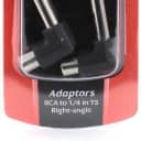 Hosa GPR-123 Right-angle Female RCA to Male 1/4 inch TS Adapters (2-pack)
