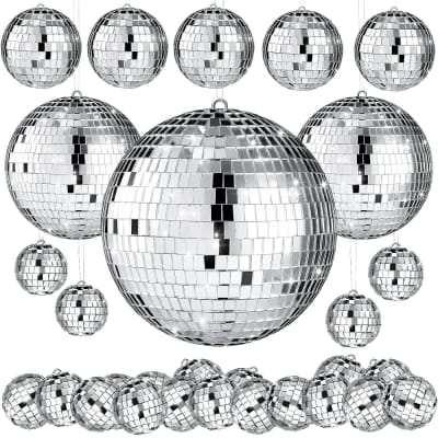 6/12pcs Mini Disco Ball Party Decorations Silver Mini Plastic Ornaments  Small Disco Balls For Wedding Party