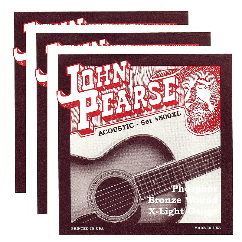John Pearse Acoustic Strings Phosphor Bronze Extra Light Reverb