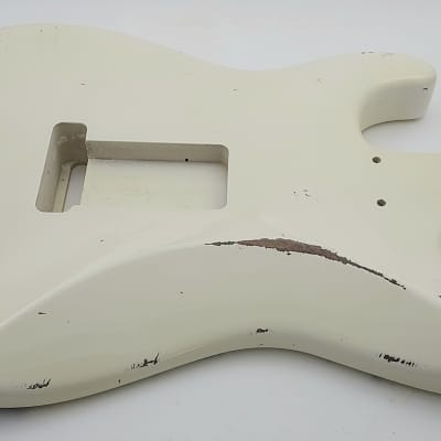 4lbs 2oz Nitro Lacquer Aged Relic Olympic White S-Style Vintage Custom Guitar Body image 11