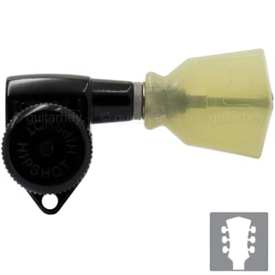 NEW Hipshot Grip-Lock LOCKING TUNERS Keystone PEARL Buttons 3x3 Set - BLACK