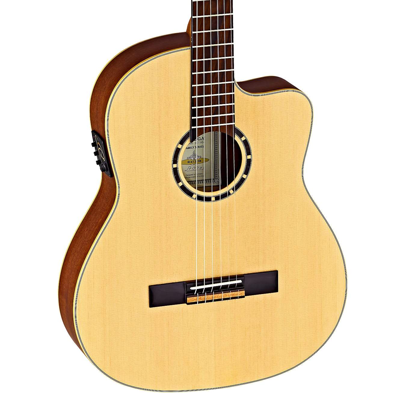 Ortega Family Series Cedar Top Nylon String Acoustic Electric Guitar RCE125SN w/Bag
