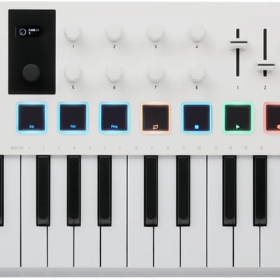 Arturia MiniLab 3 - Universal MIDI Controller for Music Production, with All-in-One Software Package - 25 Keys, 8 Multi-Color Pads - White